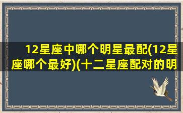 12星座中哪个明星最配(12星座哪个最好)(十二星座配对的明星 排名)